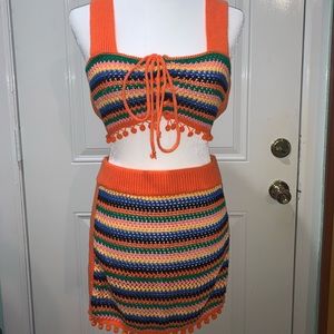 2 piece crochet multi color PoshbyV set